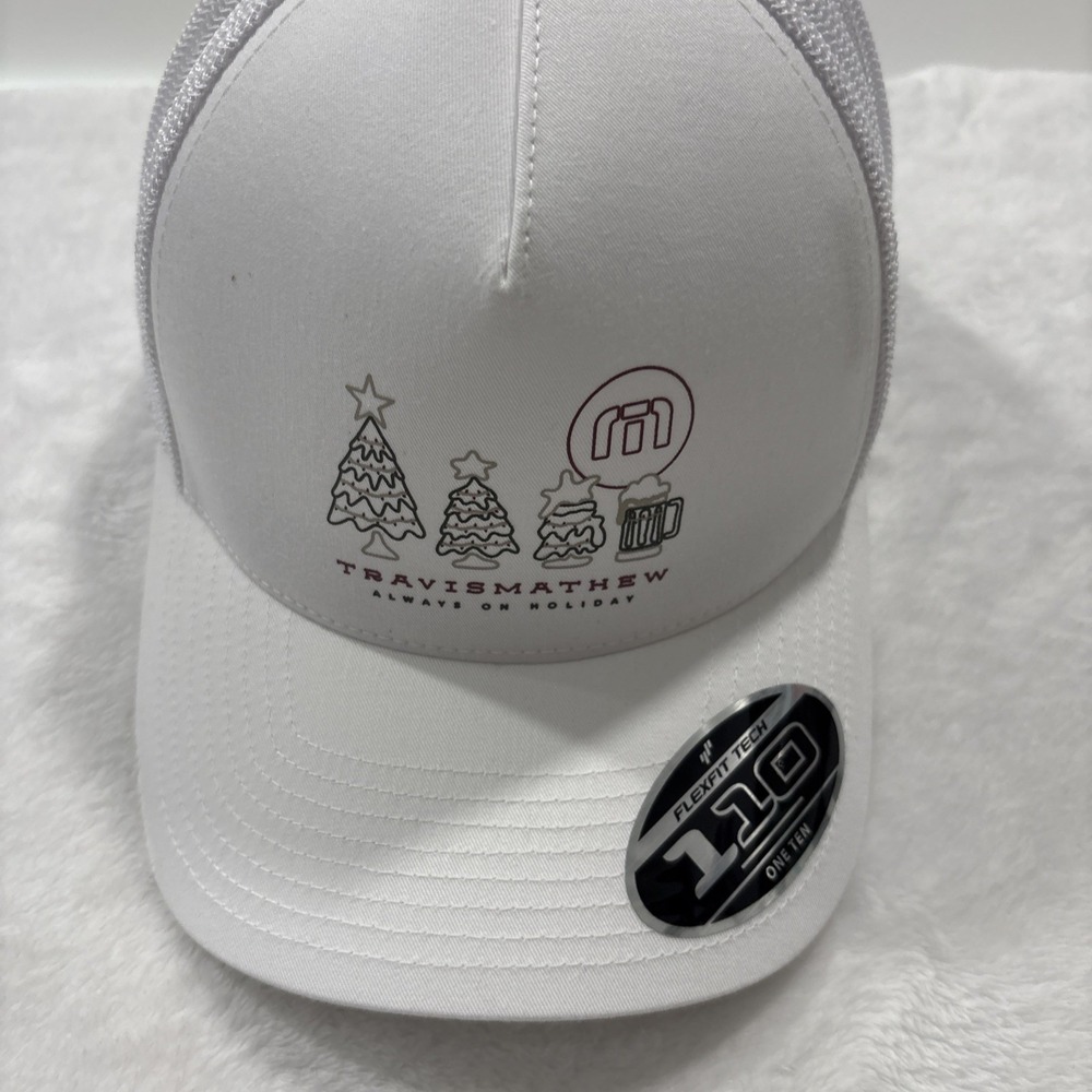 Travis Matthew Golf Caps, White, Limited Edition Holiday Design